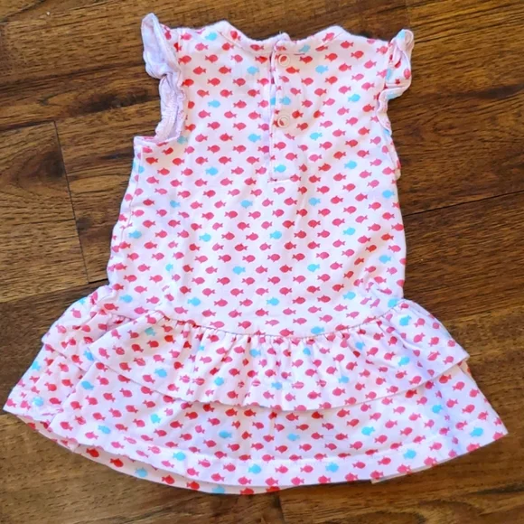 Carter's girls pink fish print dress size 3-6M - Picture 3 of 3